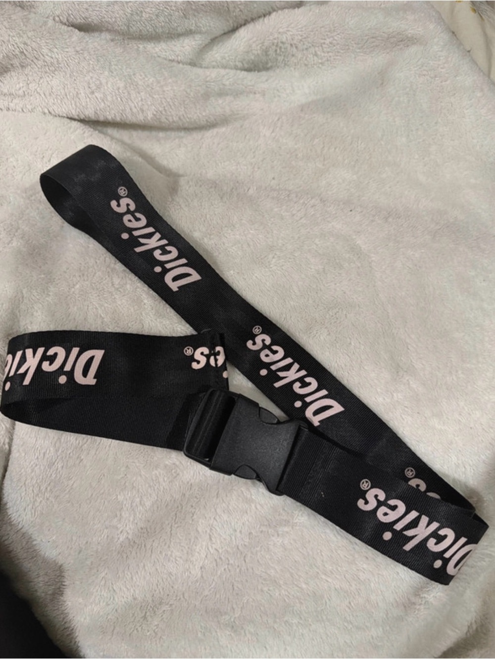 Dickies Black Belt with Light Pink Logo